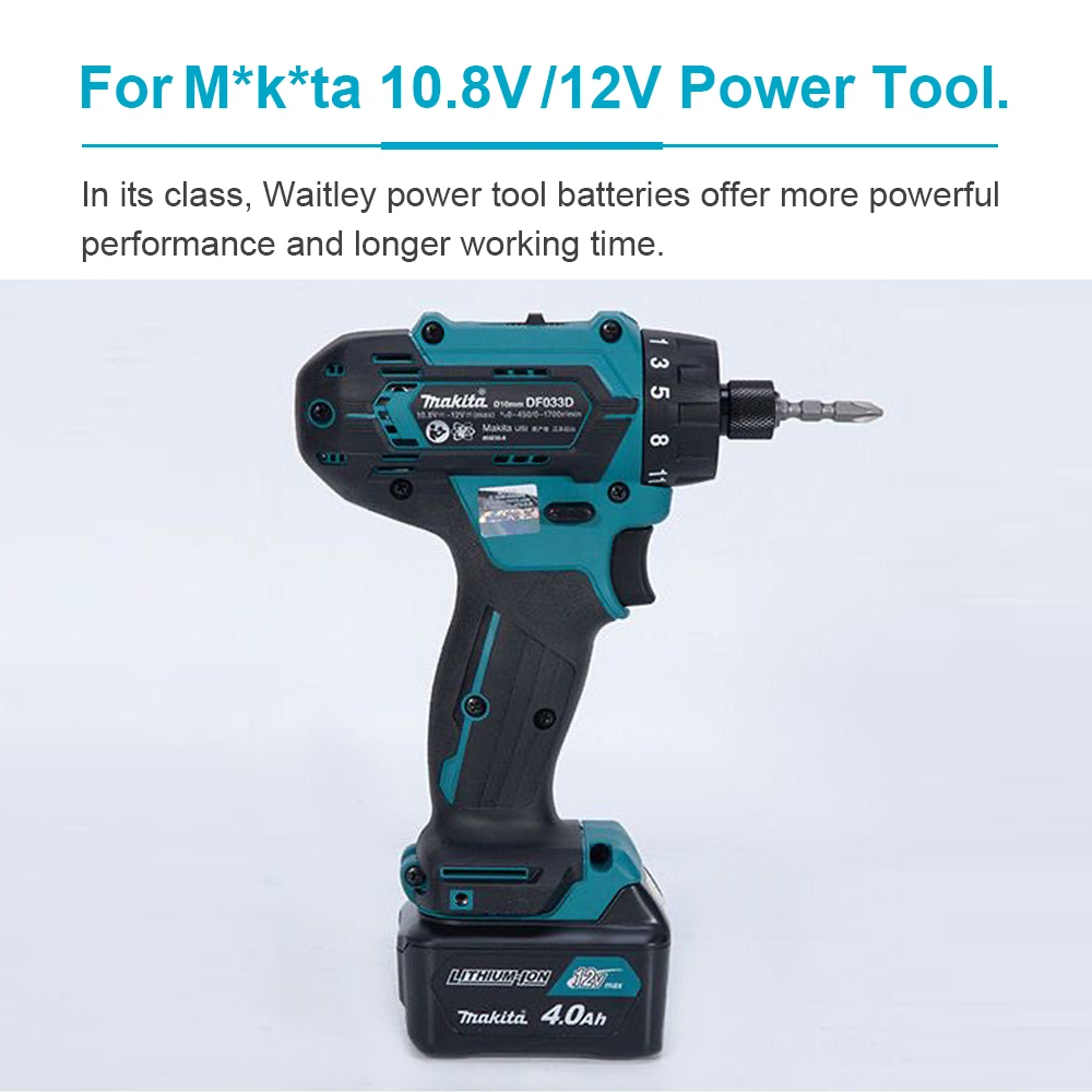 12V 4000mAh Lithium Battery Re - Makita Drill Hp1640 recension och pris