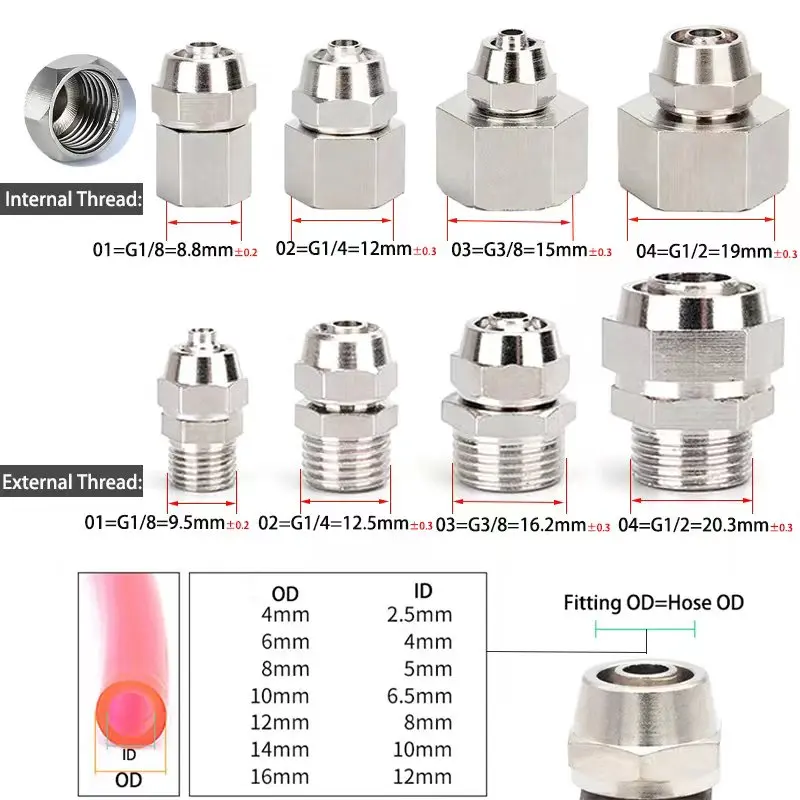 Copper Pneumatic Fittings Air  - Compression Fitting Brass recension och pris