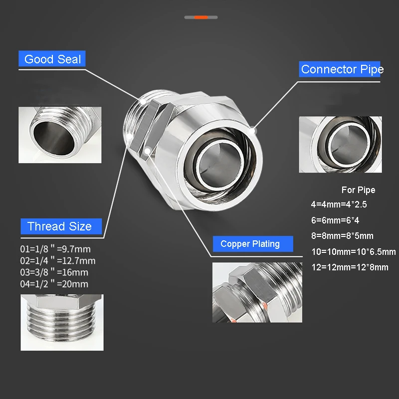 Copper Pneumatic Fittings Air  - Compression Fitting Brass recension och pris